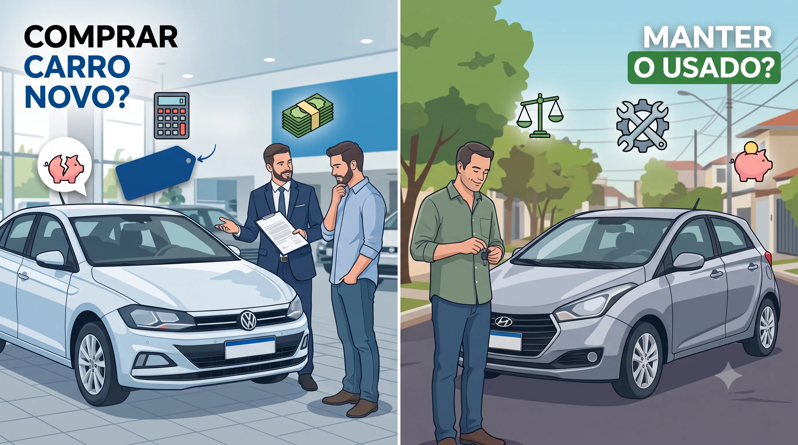 Devo comprar um carro novo ou manter o usado? A matemática que as concessionárias escondem